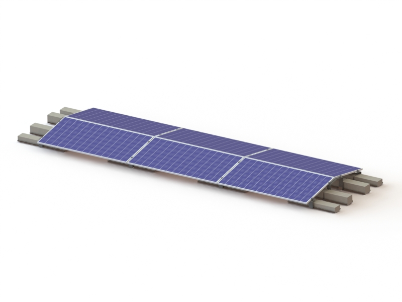 Ballasted Flat Roof Solar Mounting System